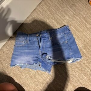 Frayed Hem Denim Shorts